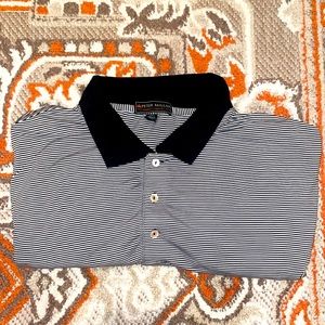 Peter Millar Summer Comfort black and white stripe polo